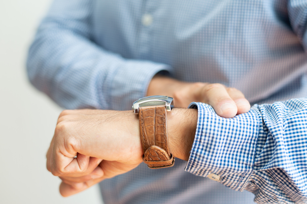 Man checking watch